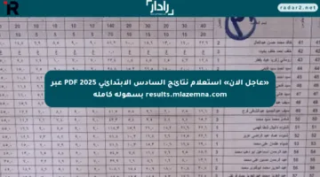 «عاجل الآن» استعلام نتائج السادس الابتدائي 2025 PDF عبر results.mlazemna.com بسهولة كاملة